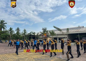 Personel Ditsamapta Polda Bengkulu Laksanakan Latihan Beladiri Polri