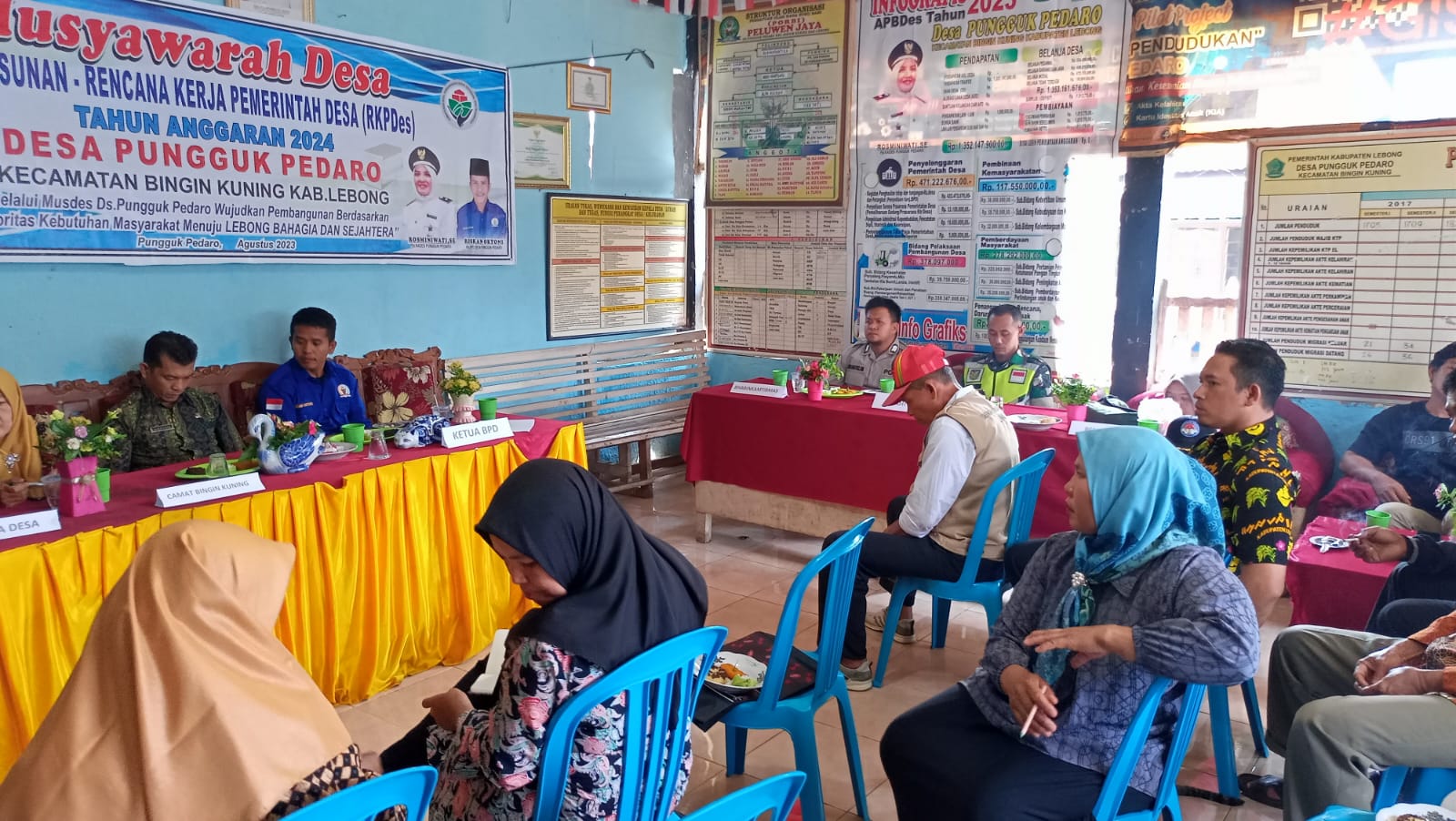 Bhabinkamtibmas Polsek Lebong Selatan Hadiri Musrenbangdes di Desa Pungguk Pedaro