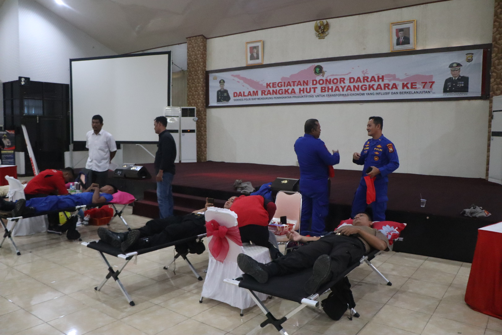 Sambut Hut Bhayangkara Ke-77, Polda Bengkulu Laksanakan Donor Darah