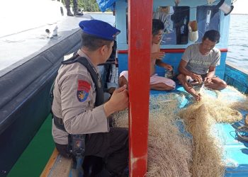 Ditpolairud Polda Bengkulu Melaksanakan Patroli Kapal XXVII-2008 di Perairan Pulau Tikus