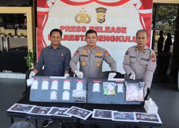 Kapolresta Bengkulu Pimpin Konferensi Pers, Ungkap 7 Kasus Narkoba Selama Operasi Antik Nala 2026