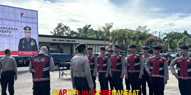 Personel Ditsamapta Polda Bengkulu Gelar Latihan Patroli Pengejaran Pelaku Kriminal Jalanan