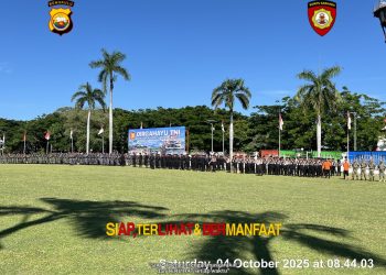 Personel Dit Samapta Polda Bengkulu Ikuti Gladi Bersih Upacara HUT ke-80 TNI