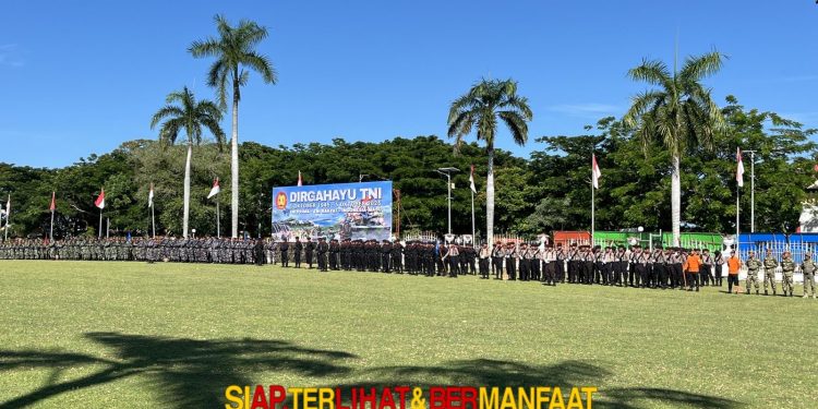 Personel Dit Samapta Polda Bengkulu Ikuti Gladi Bersih Upacara HUT ke-80 TNI