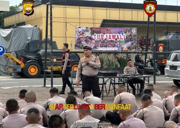 Tingkatkan Profesionalisme, 100 Bintara Remaja Ditsamapta Polda Bengkulu Latihan Peningkatan Kemampuan (Latkatpuan) Turjawali