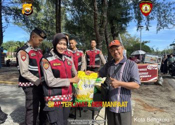 Ditsamapta Polda Bengkulu Gelar Gerakan Ketahanan Pangan Murah di Pos Shelter Pantai Panjang