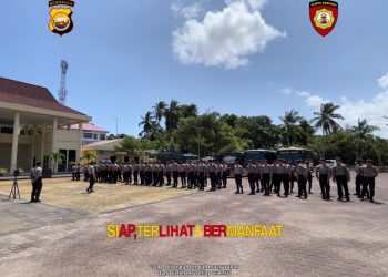 Ditsamapta Polda Bengkulu Gelar Pasukan dan Kendaraan Khusus Antisipasi Pengendalian Massa