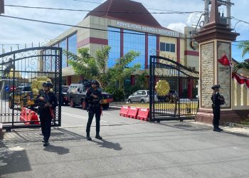 Detasemen Gegana Brimob Polda Bengkulu Laksanakan Backup Pengamanan di Mapolda Bengkulu