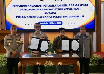 Kapolda Bengkulu Launching Posko Pusat Studi Kepolisian dan Penandatanganan PKS antara Polda Bengkulu dengan Universitas Bengkulu