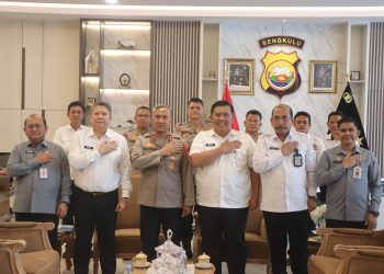 Kapolda Bengkulu Terima Silaturahmi Sesmenko Bidang Hukum, HAM, Imigrasi dan Pemasyarakatan RI