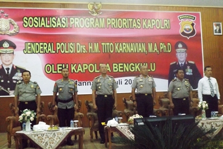 Kapolda Sosialisasi Program Prioritas Kapolri di Polres Bengkulu Selatan
