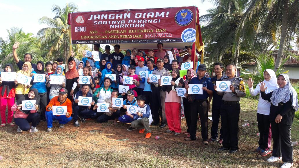 Kampanye Anti Narkoba, Personil Polsek Muara Bangkahulu Ikuti Kegiatan BNN Kota Bengkulu
