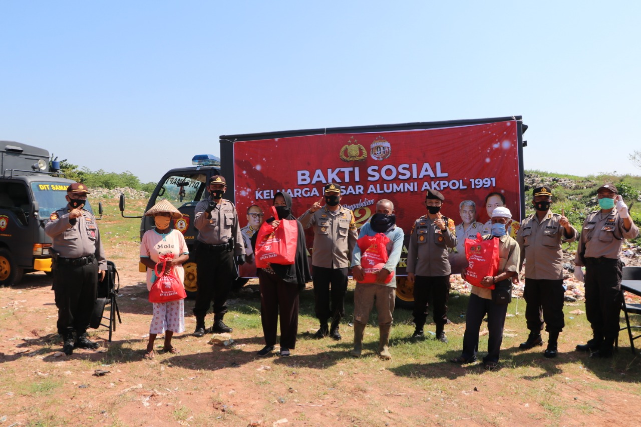 Peringati 29 Tahun Mengabdi, Alumni Akpol 91 Polda Bengkulu Bagikan 500 Paket Sembako