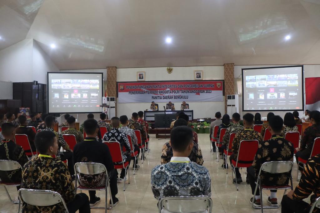 Wakapolda Bengkulu Pimpin Pakta Integritas Penerimaan Terpadu Anggota Polri T.A 2023