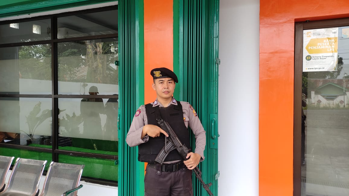 Cegah Tindak Kriminalitas, Polsek Giri Mulya lakukan Pengamanan Obvit Bank Bengkulu Capek Giri Mulya