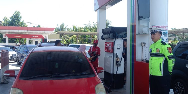 Cegah Penyalahgunaan BBM Bersubsidi, Sat Lantas Polres BS Lakukan Pengawasan Pendistribusian BBM