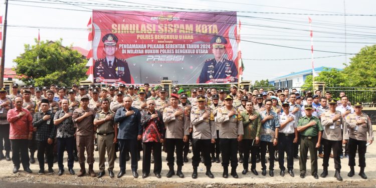 SIAP MENGHADAPI PILKADA 2024,POLRES BENGKULU UTARA ADAKAN KEGIATAN SISPAM KOTA ANTISIPASI GANGGUAN KAMTIBMAS