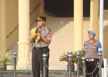 Apel Pagi Gabungan, Karo Ops Polda Bengkulu Tekankan Disiplin Personel dan Sosialisasi Layanan Polisi 110