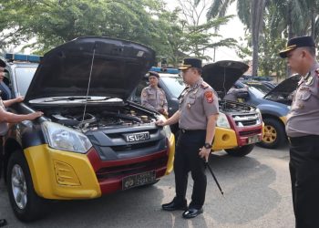 POLRES BENGKULU SELATAN GELAR PEMERIKSAAN KENDARAAN DINAS R2 DAN R4, PASTIKAN SIAP OPERASIONAL
