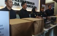 Polda Bengkulu, Amankan 2,3 juta Batang Rokok Non Cukai