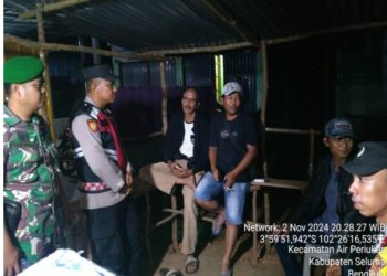 Cooling Sistem Pemilukada 2024, Polsek Sukaraja Gelar Patroli Gabungan Bersama Koramil Air Periukan