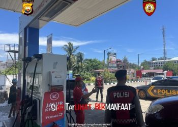 Antisipasi Kemacetan SPBU, Ditsamapta Polda Bengkulu Terjunkan Personel Patroli