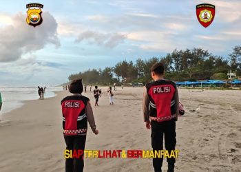 Ditsamapta Polda Bengkulu Tingkatkan Patroli Keselamatan, Wisatawan Diimbau Waspadai Arus Laut Pantai Panjang