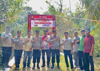 PERESMIAN JEMBATAN MERAH PUTIH PRESISI, POLRES BENGKULU SELATAN PERKUAT AKSES DAN KEDekatan DENGAN MASYARAKAT