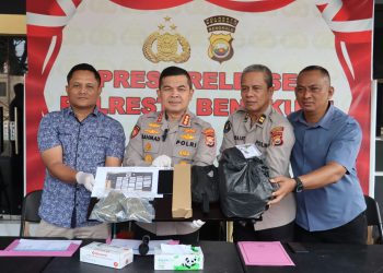 Kapolresta Bengkulu Pimpin Konferensi Pers Ungkap Kasus Penyalahgunaan Narkoba