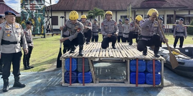 Antisipasi Banjir, Satbrimob Polda Bengkulu Melalui Batalyon A Pelopor Siapkan Rakit Darurat