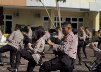 Perkuat Kesiapsiagaan Personel, Ditsamapta Polda Bengkulu Gelar Latihan Bela Diri Rutin