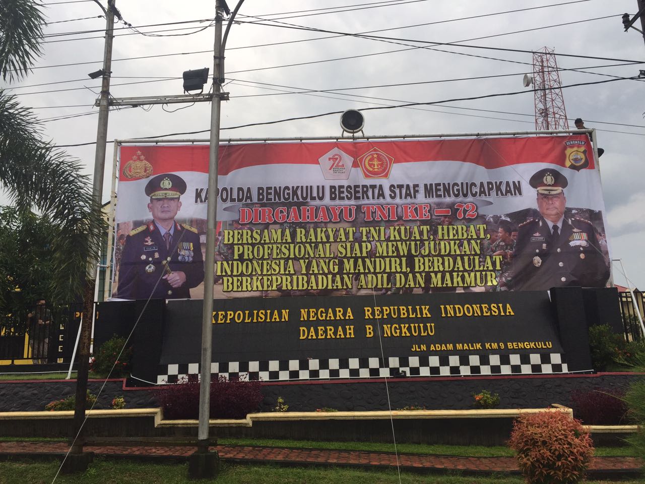 HUT TNI, Polda Bengkulu dan Polres Jajaran Beri Ucapan Selamat