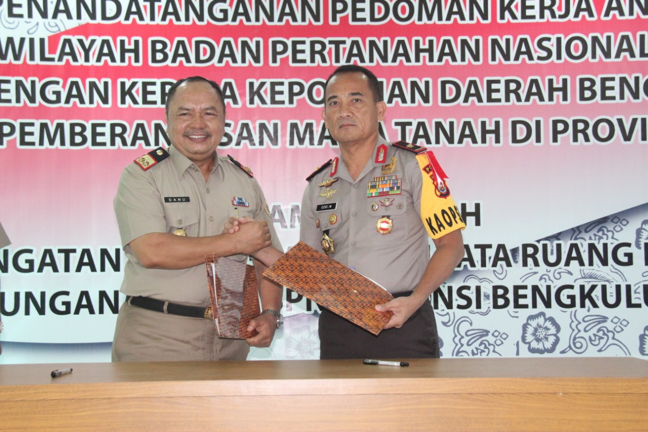 Berantas Mafia Tanah, Polda Bengkulu dan BPN Provinsi Teken MOU