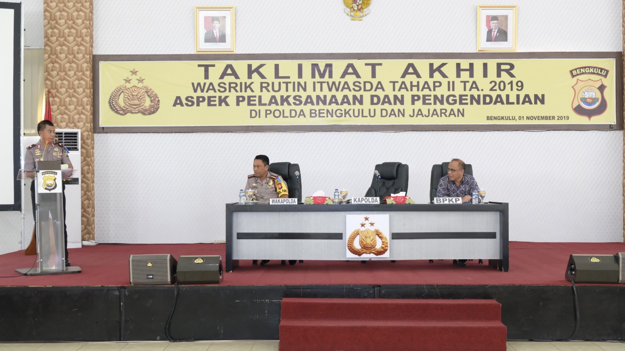 Taklimat Akhir Wasrik, Kapolda Bengkulu Ingatkan Pencapaian WTP Polri