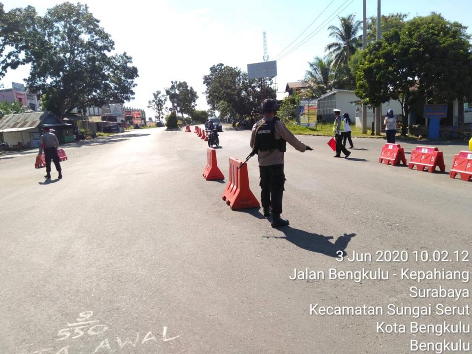 Satuan Brimob Polda Bengkulu Tim Penanganan Penyebaran Covid 19 Wilayah Kota Bengkulu