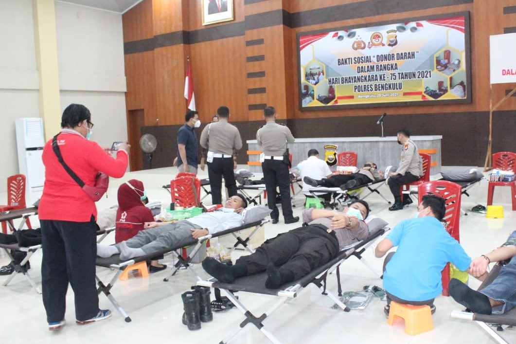 Bakti Sosial, Polres Bengkulu Gelar Donor Darah