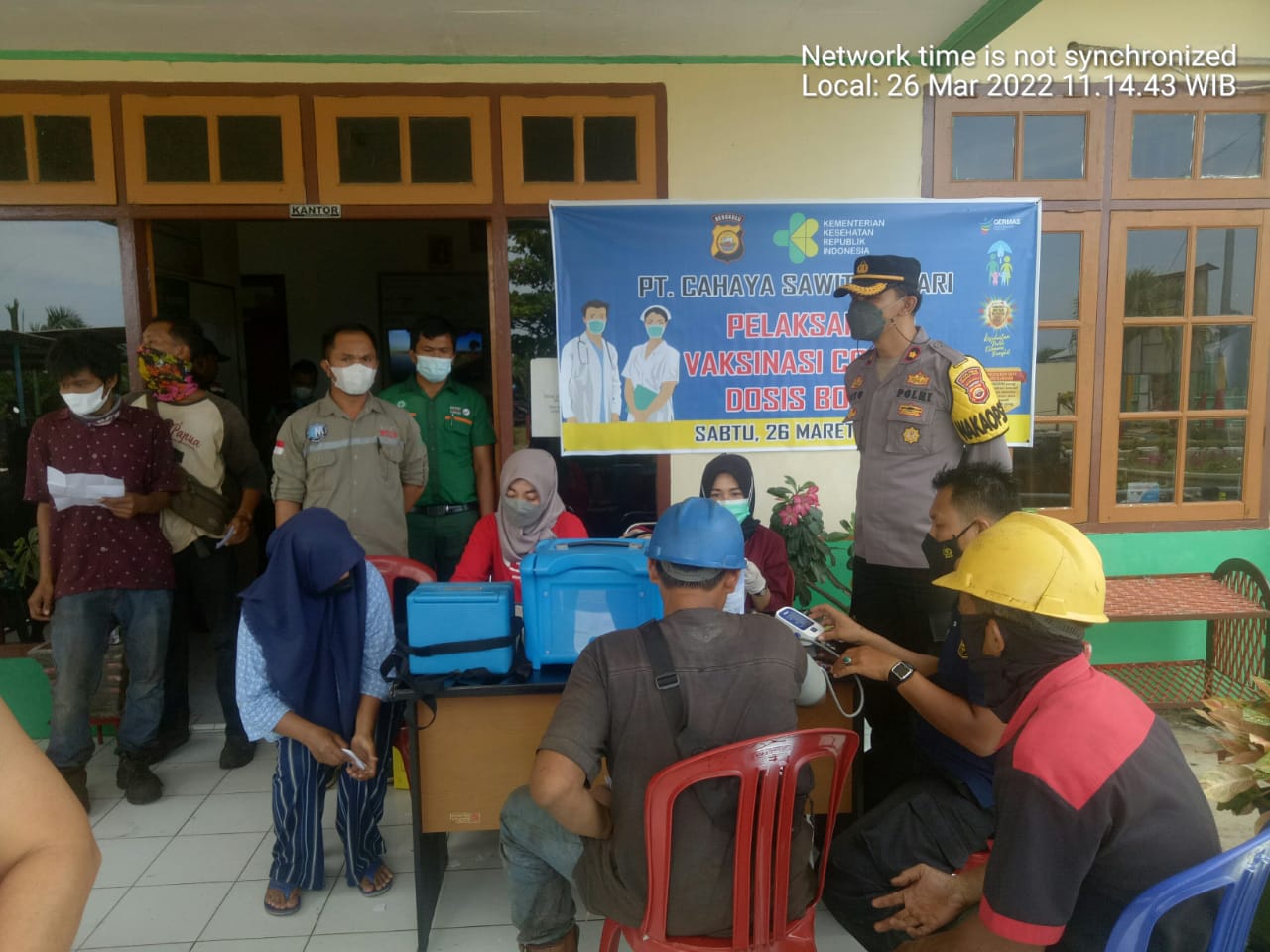 Jemput Bola, Polres Benteng Bersama PKM Kembang Seri Vaksinasi di PT. CSL