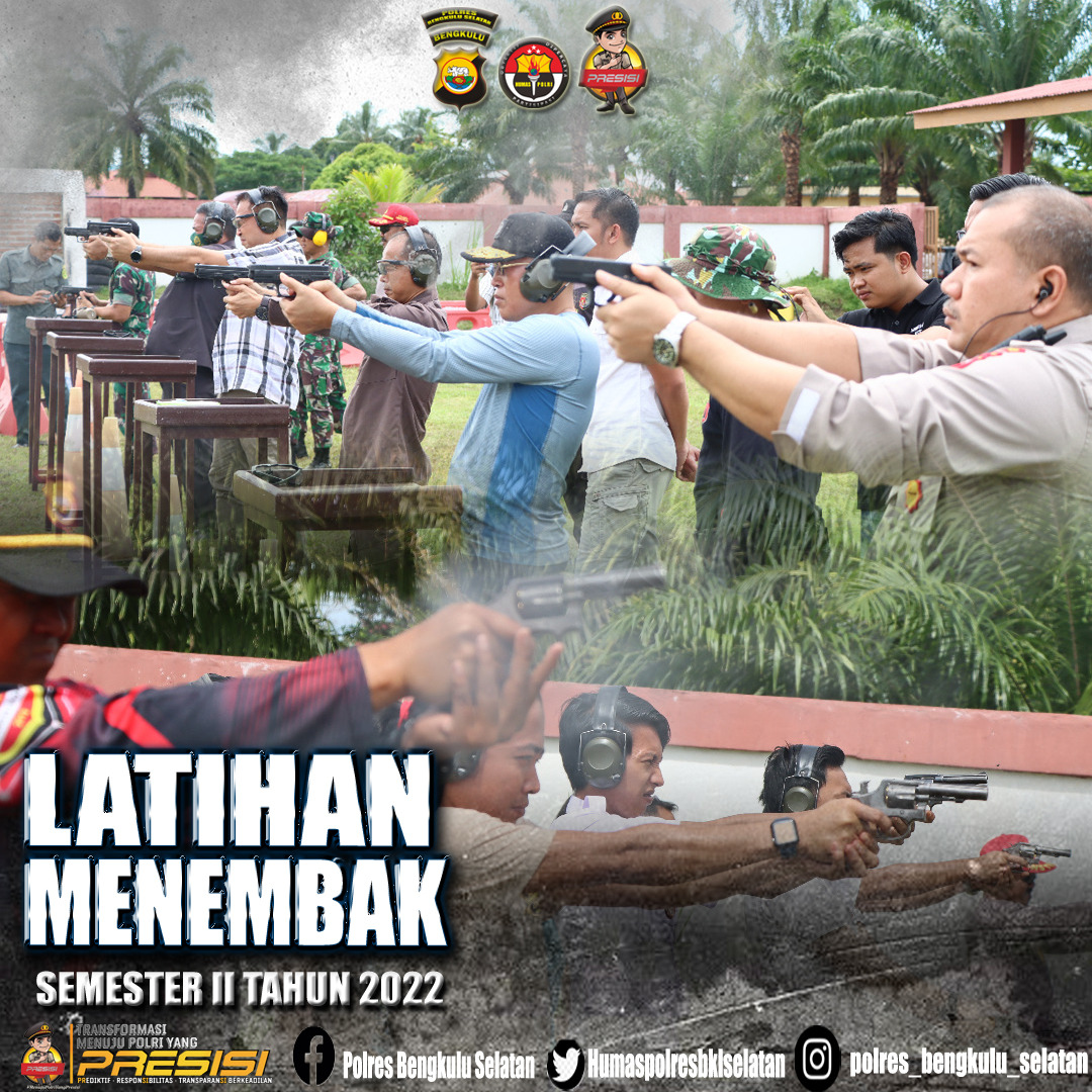 Polres Bengkulu Selatan Gelar Latihan Menembak Bersama Forkopimda dan Anggota