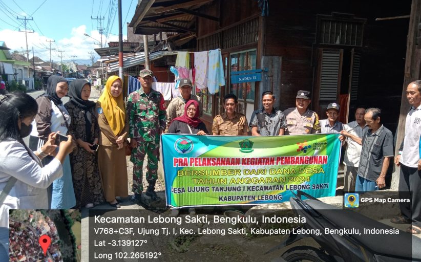 Bhabinkamtibmas Polsek Lebong Tengah Hadiri Kegiatan Pra Pelaksanaan Pembangunan di Desa Ujung Tanjung I