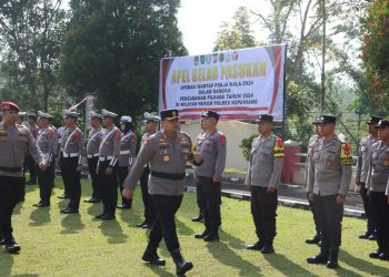 Kapolres Kepahiang Pimpin Apel Gelar Pasukan Ops Mantap Praja Nala 2024 Dalam Rangka Pilkada 2024
