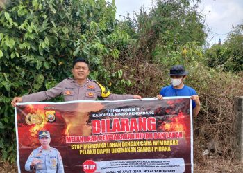 Cegah Karhutla, Personel Polsek Rimbo Pengadang Sosialisasi di Desa Bioa Sengok