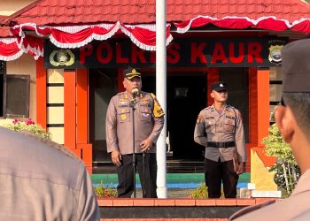 Melihat Kesiap Siagaan Personel Polres Kaur, Kapolres Kaur Pimpin Pelaksanaan Apel Pagi