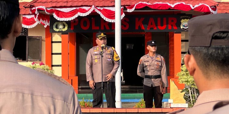Melihat Kesiap Siagaan Personel Polres Kaur, Kapolres Kaur Pimpin Pelaksanaan Apel Pagi