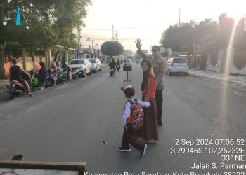 Polresta Bengkulu Rutin Lakukan Pam Turlalin Pagi di Setiap Persimpangan