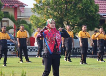 Polres Seluma Laksanakan Senam Bersama dalam Rangka Memperingati HUT Polwan ke-76