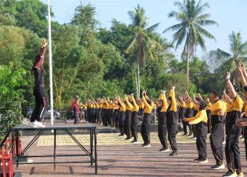 Jum’at Sehat Tingkatkan Imunitas, Polda Bengkulu Kembali Gelar Senam Bersama