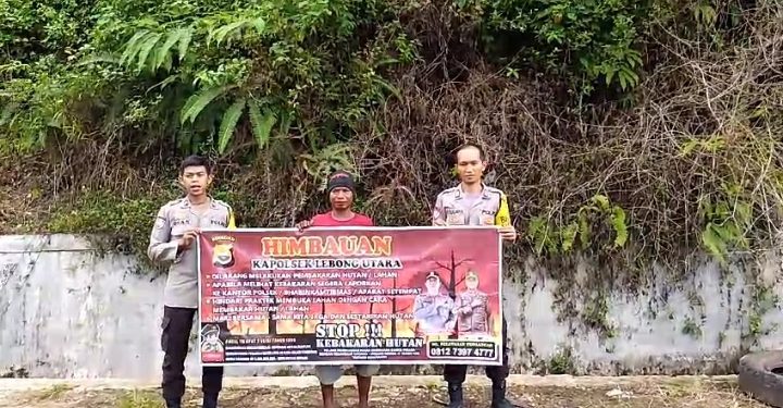 Cegah Karhutla, Personel Polsek Lebong Utara Sosialisasi di Desa Tambang Saweak dan Desa Sungai Lisai