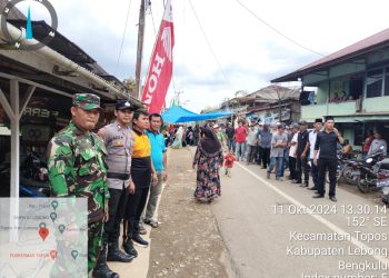 Polsek Rimbo Pengadang Monitoring Kegiatan Calon Bupati dan Wakil Bupati Lebong di Kelurahan Topos