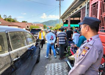 Personel Polsek Rimbo Pengadang Monitoring Kegiatan Cagub