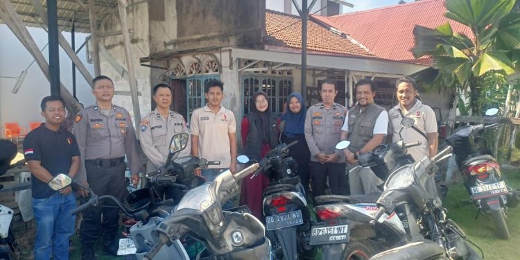 Polsek Teras Terunjam Polres Mukomuko Pam Kampanye Terbatas di Kec Teras Terunjam